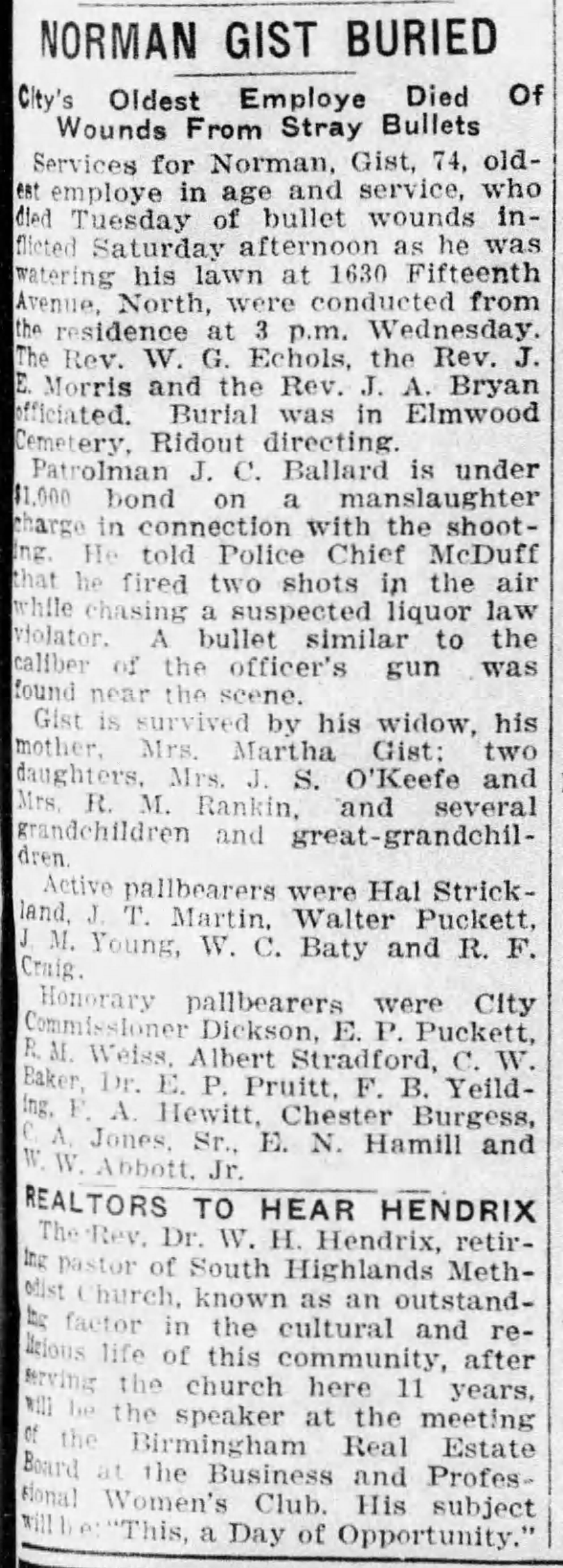 Norman Gist obituary